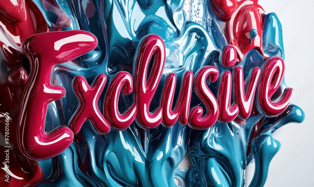 Obraz premium Colorful abstract liquid art with word 