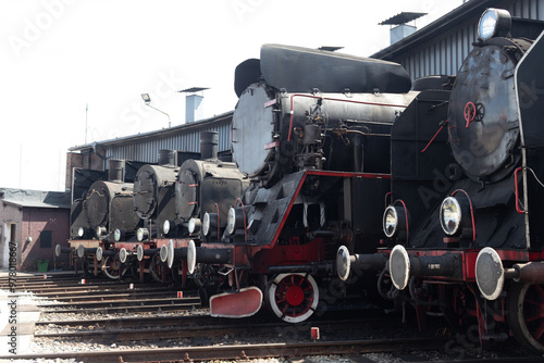 Obraz na płótnie Parowozownia Wolsztyn, motive power depot (MPD) - a locomotive depot (engine sheds) housing steam locomotives w salonie