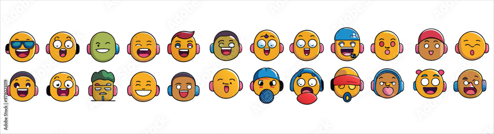 Obraz premium Illustration of a set of emoji 