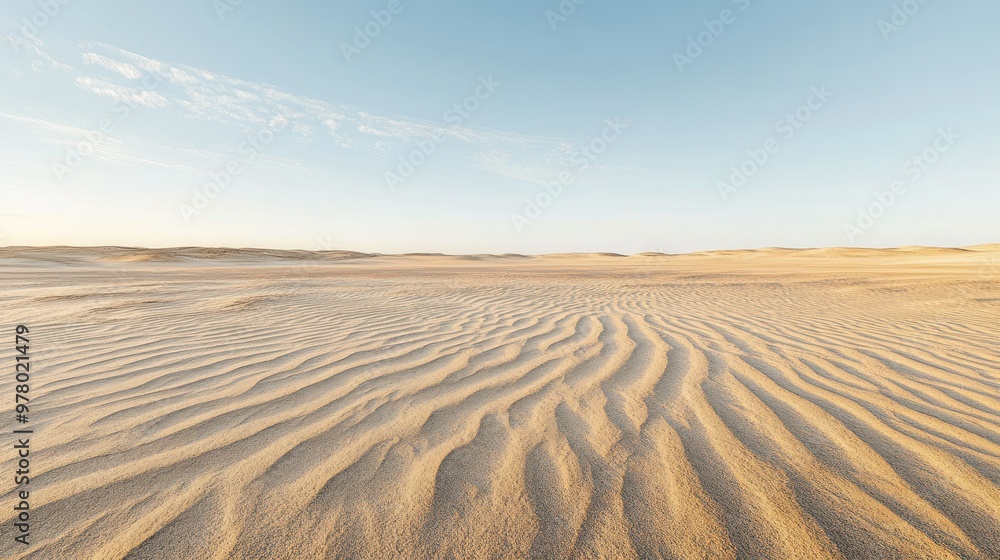 Rippled Sand Dunes in a Vast Desert Landscape Rippled Sand Dunes in a Vast Desert Landscape