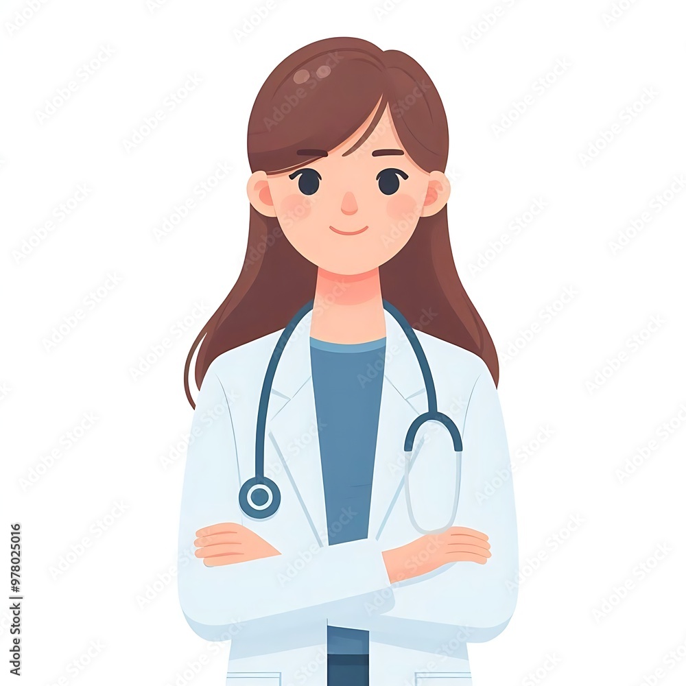 A flat-style illustration of a doctor standing confidently in medical attire. Perfect for healthcare, medical services, and wellness content. Clean, minimalistic design with a professional look. A flat-style illustration of a doctor standing confidently in medical attire. Perfect for healthcare, medical services, and wellness content. Clean, minimalistic design with a professional look.