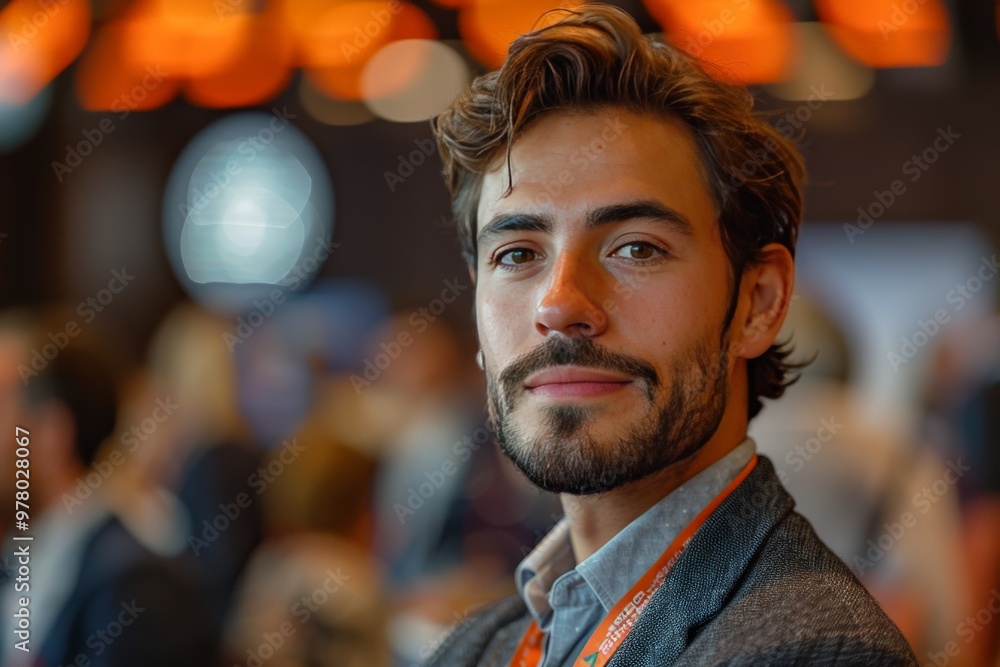 Entrepreneur sharing insights at a business event. Entrepreneur sharing insights at a business event.