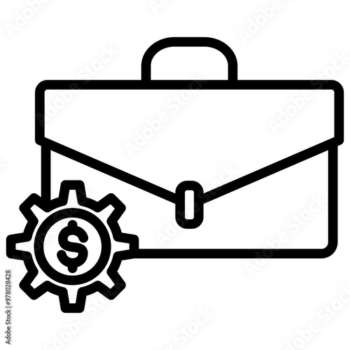 Business management icon with line style