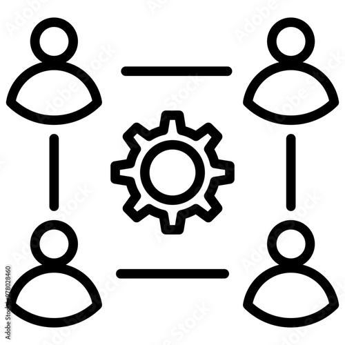 Teamwork icon with line style