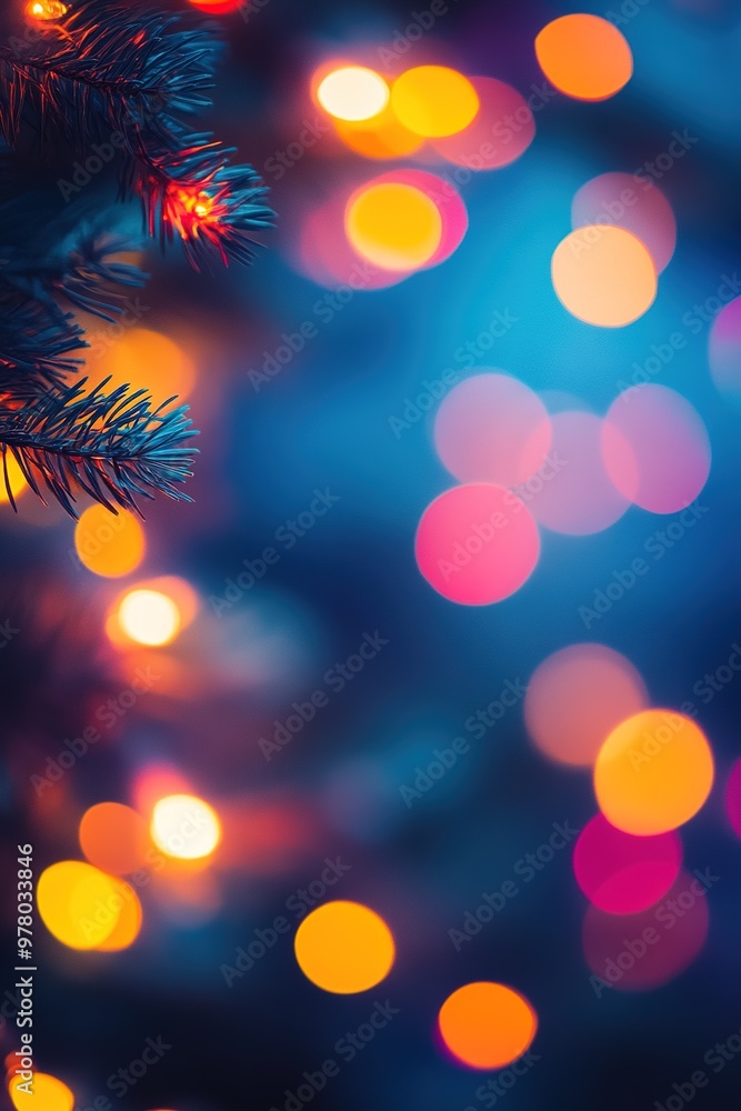 Background image of blurred multicolored Christmas lights on blue. Background image of blurred multicolored Christmas lights on blue.