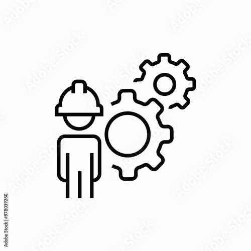 construction worker icon sign vector