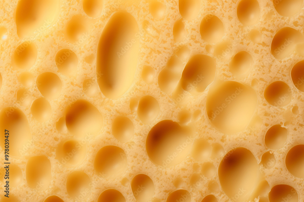 Processed texture of radomer or maasdam yellow cheese with large holes close up. Detailed photo of cheese surface Processed texture of radomer or maasdam yellow cheese with large holes close up. Detailed photo of cheese surface