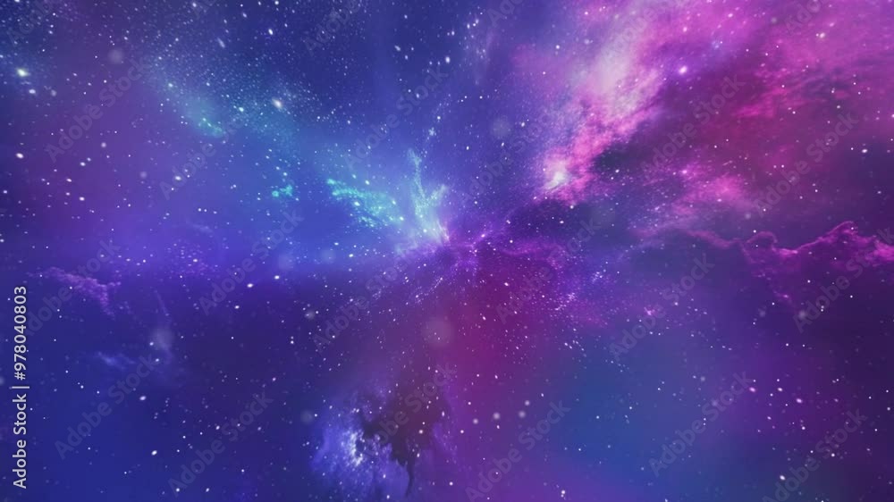 Traveling through star fields in space. Deep Space Nebula Loop ...