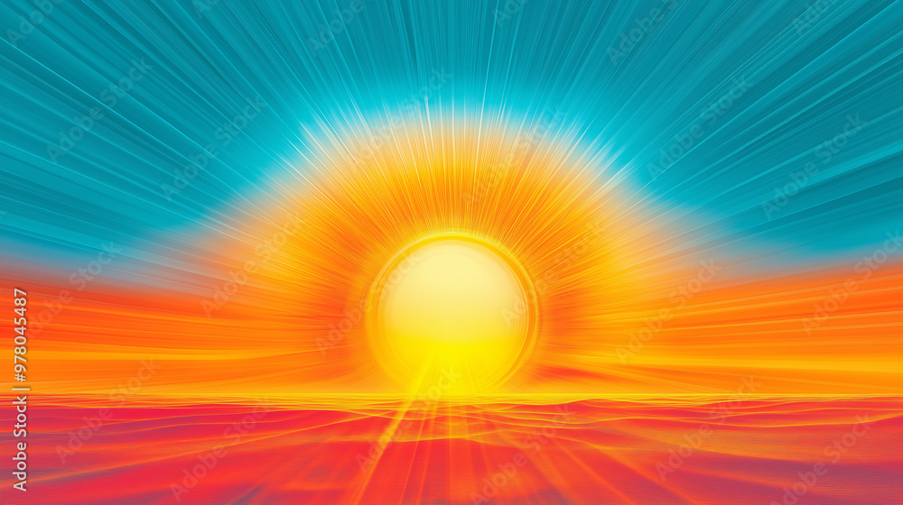 Radiant Sun Background: Dynamic Gradient Sky with Detailed Rays and Abstract Solar Energy Patterns Radiant Sun Background: Dynamic Gradient Sky with Detailed Rays and Abstract Solar Energy Patterns