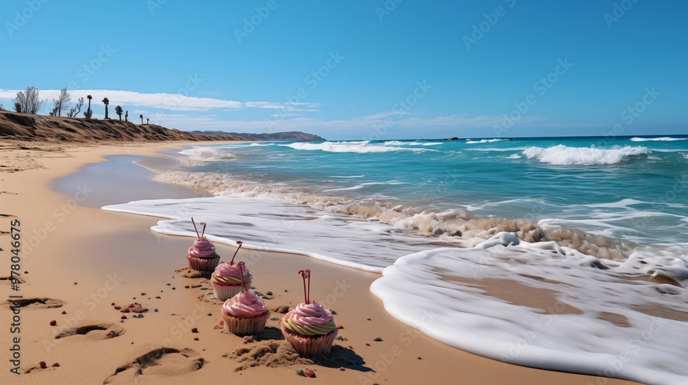 Happy Birthday message handwritten on beach Happy Birthday message handwritten on beach