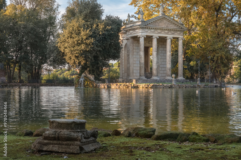 Temple of Aesculapius in the public park Villa Borghese - Rome Temple of Aesculapius in the public park Villa Borghese - Rome