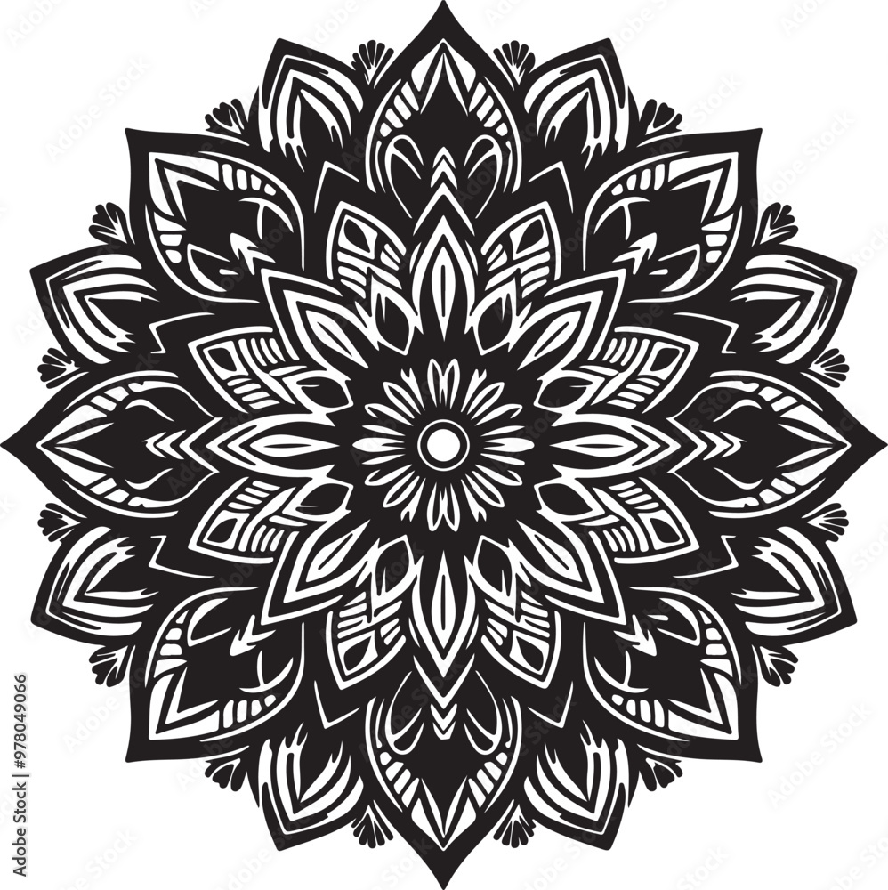 Rounded Floral ornaments mandala design and spirals black line art with vector style
Rounded Floral ornaments mandala design and spirals black line art with vector style