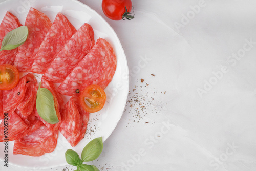 Plate with slices of tasty ...