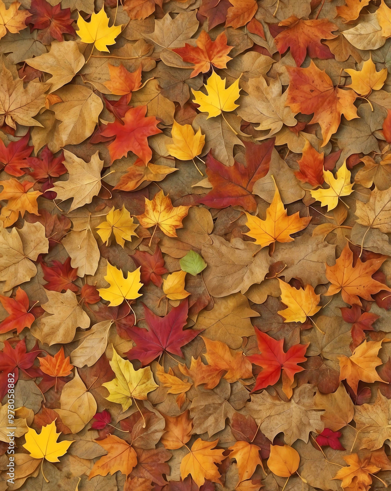 Autumn leaves scattered on the ground Autumn leaves scattered on the ground