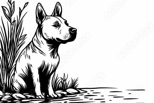 Cute coloring page featuring a playful dog for kids creativity.