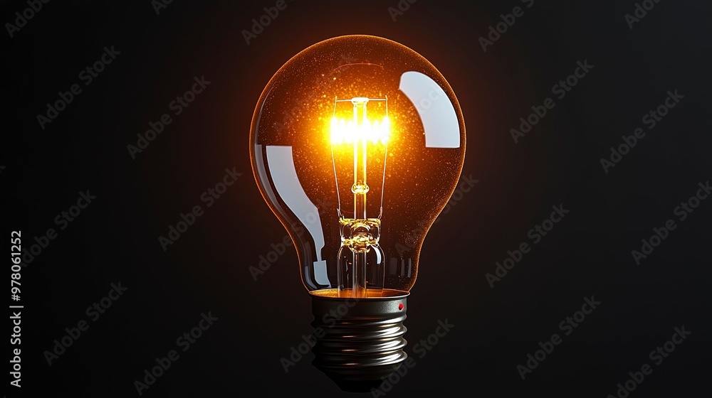 LED filament bulb with a clear glass, warm white light, in a minimalist table lamp, bright indoor lighting LED filament bulb with a clear glass, warm white light, in a minimalist table lamp, bright indoor lighting