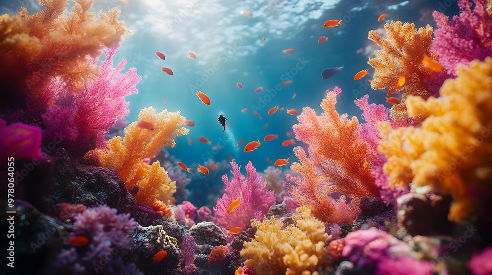 Vibrant Coral Reef Underwater Scene - Realistic Image Vibrant Coral Reef Underwater Scene - Realistic Image