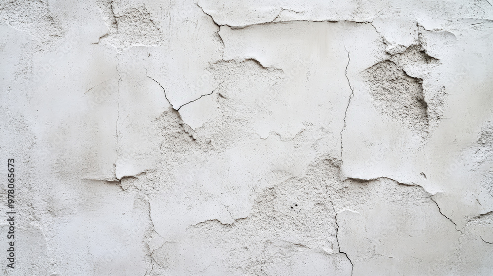 Obraz premium A light concrete wall with a soft, sandy texture. The surface is smooth with minimal cracks, giving a freshly constructed, minimalist appearance. Subtle variations in tone add depth to the wall.