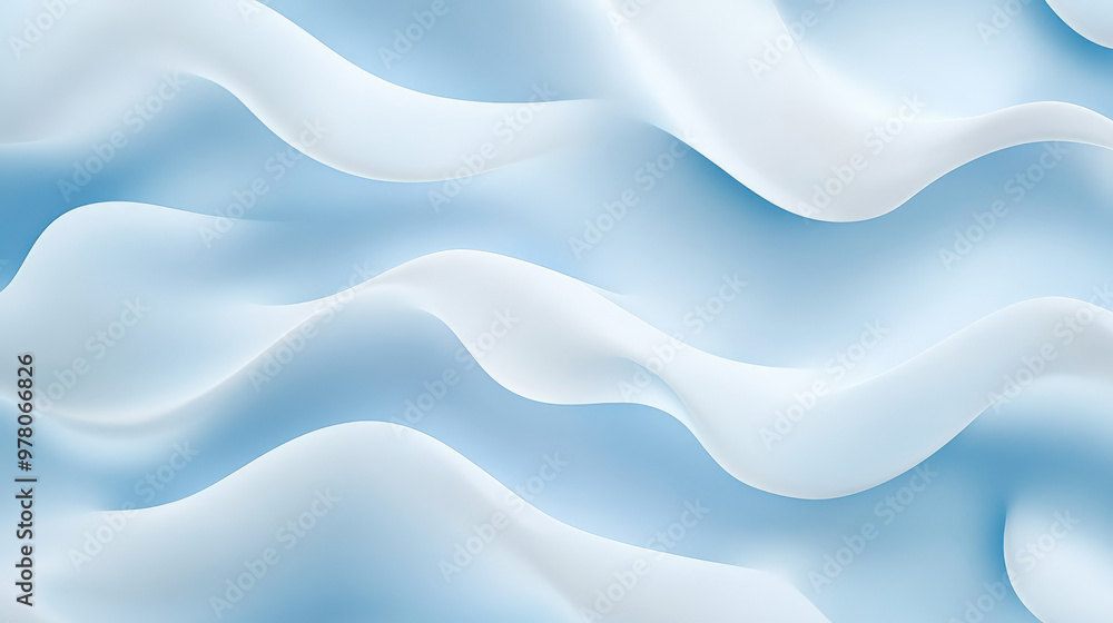 Obraz premium A pale blue organic pattern with rounded, cloud-like shapes that flow into one another. The soft gradients and smooth edges give the design a light, airy texture.
