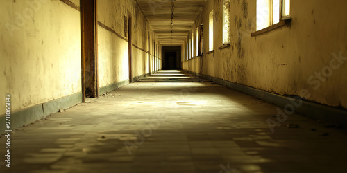 Hollow Echoes of Emptiness: An abandoned hallway, reverberating with the silence of forgotten promises and unheard whispers.