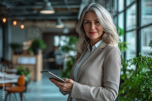 Confident Businesswoman Working in Modern Office