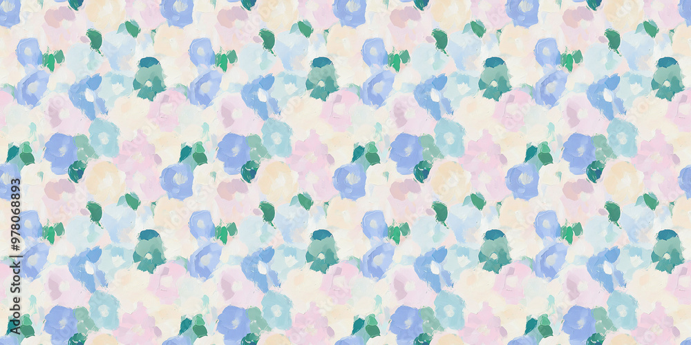 custom made wallpaper toronto digitaldreamy and clean abstract pattern of morning glories in a naive impressionistic style with gouache