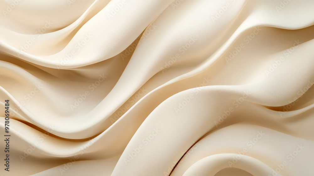 Obraz premium A soft beige organic pattern with smooth, undulating lines. The natural, flowing shapes create a warm, earthy texture, perfect for a subtle, organic background.