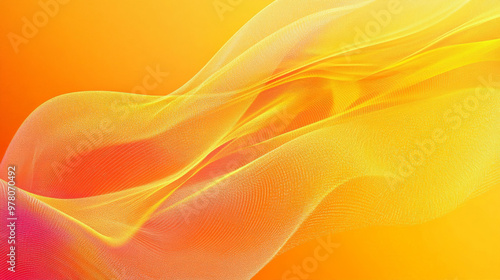 A vibrant gradient background transitioning from bright yellow to orange, with diagonal lines moving across the image in fluid waves. The lines create a sense of movement and dynamism.