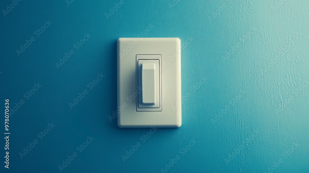 Smart light dimmer switch with touch panel, illuminated icon, installed on a wall, soft evening lighting Smart light dimmer switch with touch panel, illuminated icon, installed on a wall, soft evening lighting