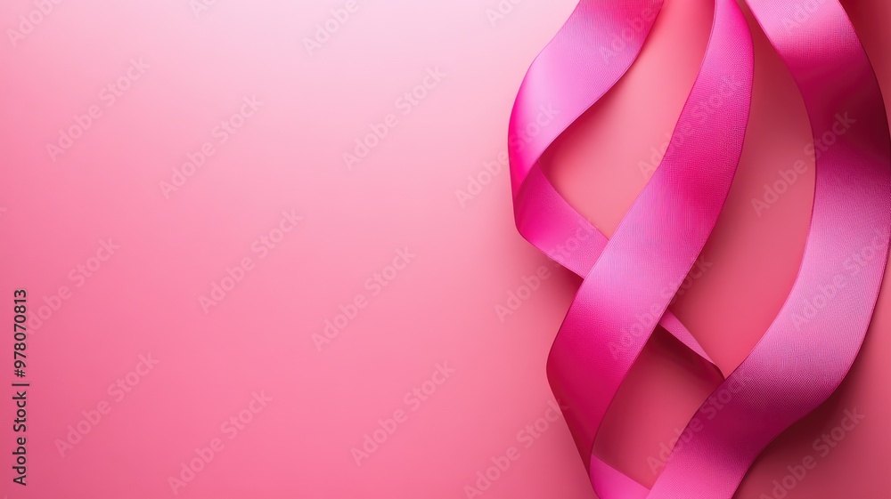 Pink ribbons on gradient background Symbolizes cancer awareness and support Pink ribbons on gradient background Symbolizes cancer awareness and support
