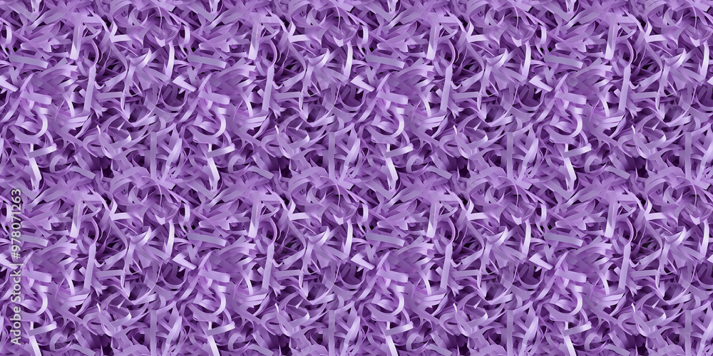 Obraz premium shredded paper filler in amethyst purple color with thin, delicate strips, shredded paper filler texture background