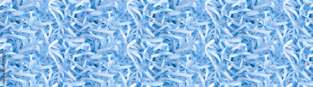 shredded paper filler in baby blue color with thin, delicate strips, shredded paper filler texture background shredded paper filler in baby blue color with thin, delicate strips, shredded paper filler texture background