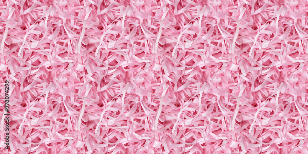Fototapeta premium shredded paper filler in baby pink color with thin, delicate strips, shredded paper filler texture background