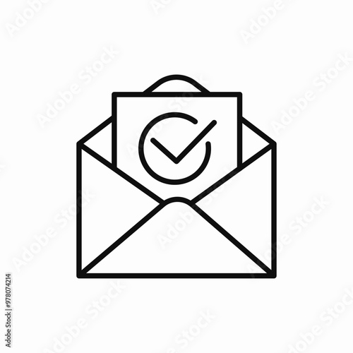 open mail check mark icon sign vector