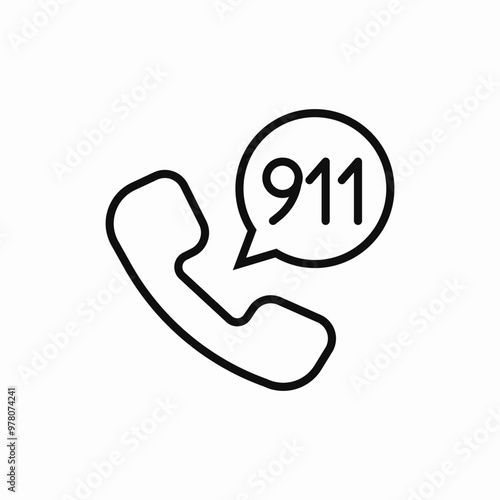 phone call 911 icon sign vector