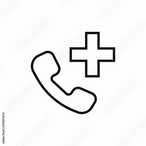 phone call ambulance icon sign vector
