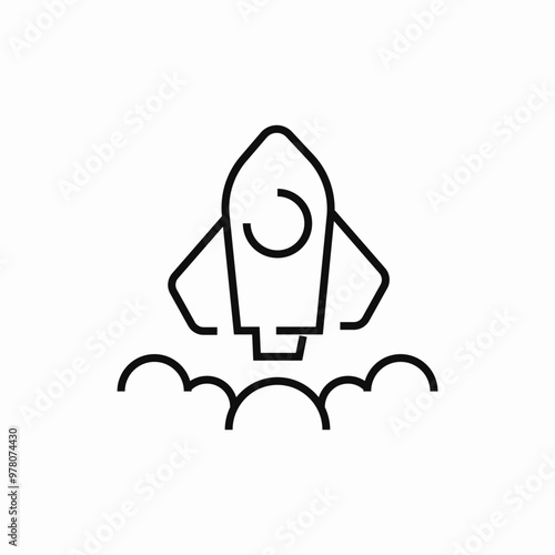 rocket launch icon sign vector