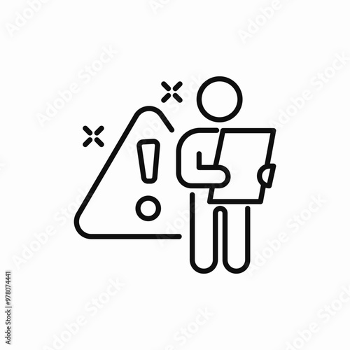 project worker exclamation mark icon sign vector
