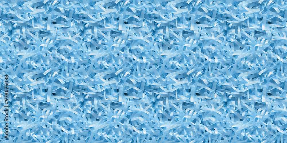 shredded paper filler in blue color with thin, delicate strips, shredded paper filler texture background shredded paper filler in blue color with thin, delicate strips, shredded paper filler texture background