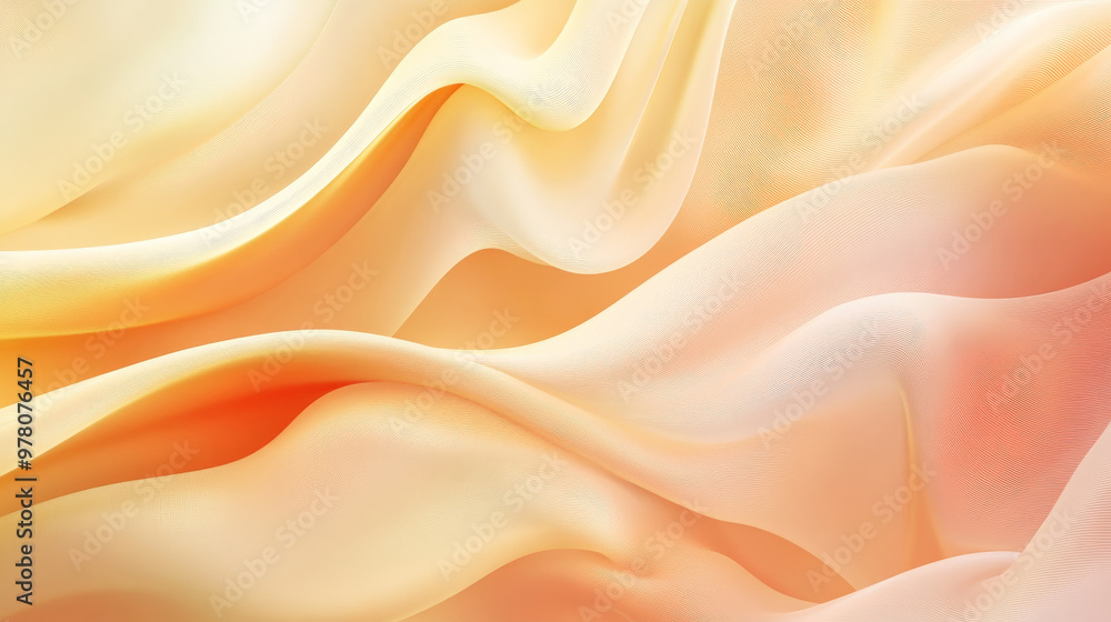 Obraz premium A background with flowing wavy shapes in a gradient from soft peach to warm gold, offering a smooth, warm, and inviting visual experience.