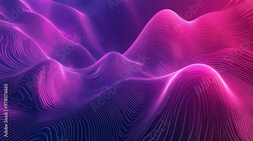 A bold background with flowing gradient waves in neon pink and rich violet, creating a high-energy and futuristic visual effect.