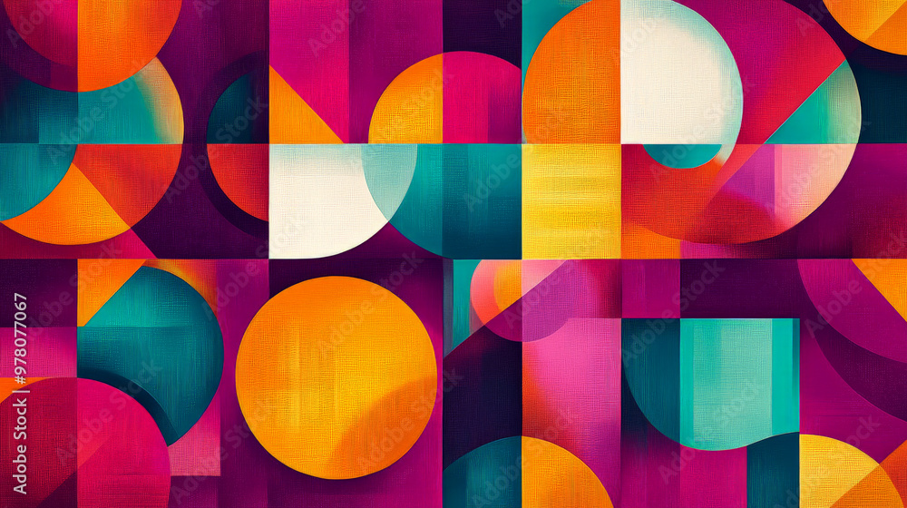 A bold geometric background with vibrant shapes A bold geometric background with vibrant shapes