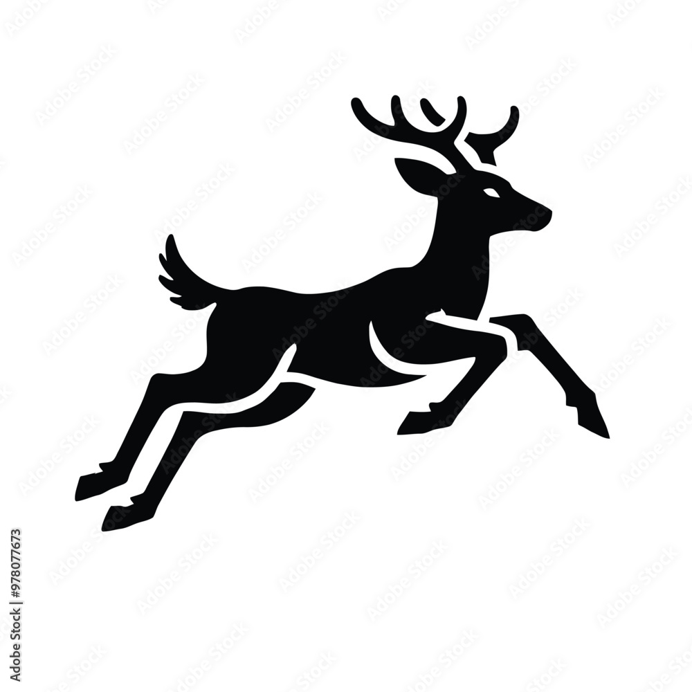 Deer Silhouette in Motion Deer Silhouette in Motion