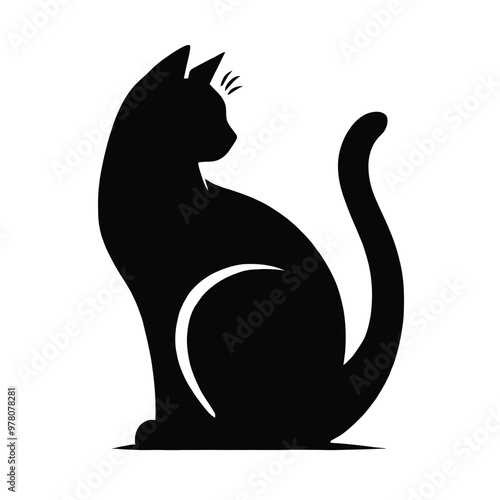 Cat Silhouette Arched Back