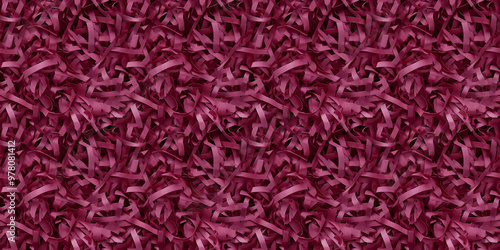 shredded paper filler in dark burgundy color with thin, delicate strips, shredded paper filler texture background photo