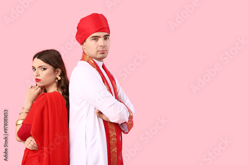 Sad Indian couple after qua...