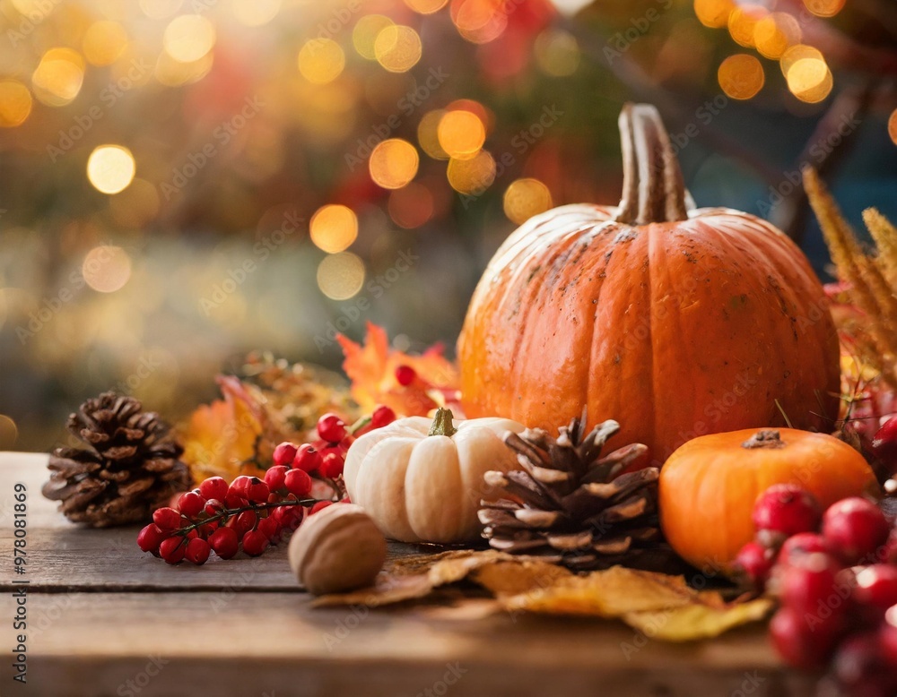 Rustic autumn harvest Thanksgiving background with depth of field for a warm and festive celebration Rustic autumn harvest Thanksgiving background with depth of field for a warm and festive celebration
