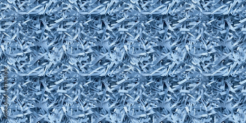 shredded paper filler in denim color with thin, delicate strips, shredded paper filler texture background