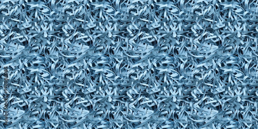 shredded paper filler in dusty blue color with thin, delicate strips, shredded paper filler texture background shredded paper filler in dusty blue color with thin, delicate strips, shredded paper filler texture background