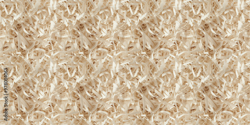 shredded paper filler in dusty beige color with thin, delicate strips, shredded paper filler texture background photo